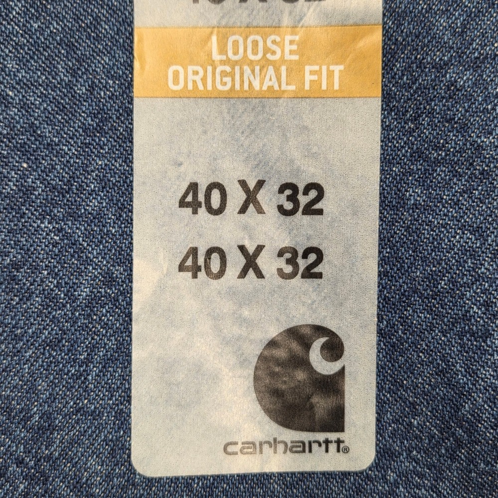 NEW Carhartt B13 DST Loose Original Fit Work Dungaree Jeans Blue Mens 40x32 - Picture 5 of 9